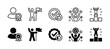 Successful business thin line icon set. Achievement success icon. Goal, winner, victory, championship, celebration, badge medal. Vector illustration