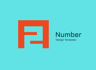 Number 2 logo icon design template elements