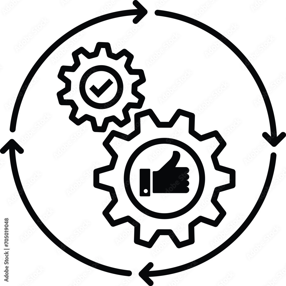 process centered icon total quality management vector TQM sign Stock ...