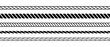 © vika_k - Set of repeating rope pattern. Seamless hemp cord line collection. Chain, braid, plait stripes bundle. Horizontal decorative plait motif. Vector marine twine design elements for banner, poster, frame