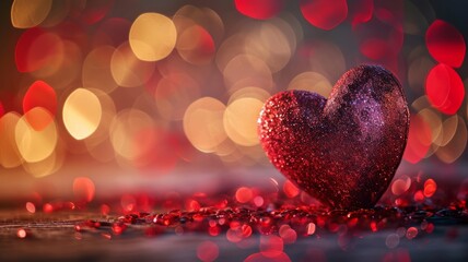 Wall Mural - red heart background, generative ai