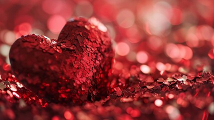 Wall Mural - red heart background, generative ai