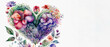 Banner Valentinstag - Herz mit floralem Design, Copy Space