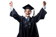 © Yeti Studio - Proud happy graduate celebrating success, cut out