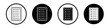 Table of contents icon set. Select list and inventory menu vector symbol in a black filled and outlined style. Doc Page index sign.