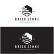 creative brick logo designs for buildings, architectural buildings, civil engineering, building materials shops