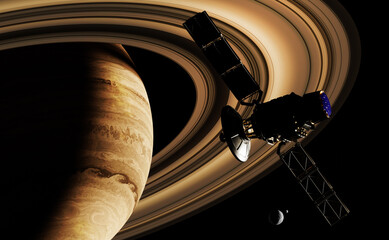 Wall Mural - 3d render, gas giant planet in deep space