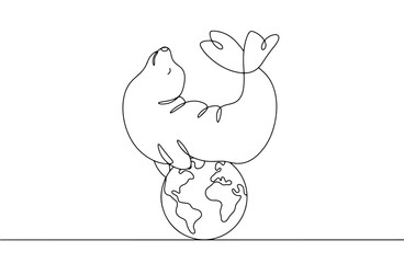 Canvas Print - Seal. Planet. World. One line