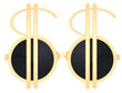 Black glasses with usd icon. vector