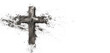 Ashes cross on white background. Ash Wednesday and the Easter holiday symbol