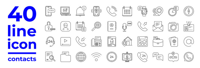 Wall Mural - contact us icon vector. communication icon set