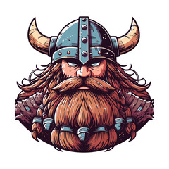 Viking head face vector illustration template, suitable for t shirt design, logo design, tattoo many more. Design isolated on white background