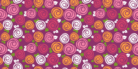 Poster - Pattern of roses. Simple prosky pattern of roses. Seamless vector for print.