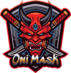 Canvas Print - Oni mask mascot