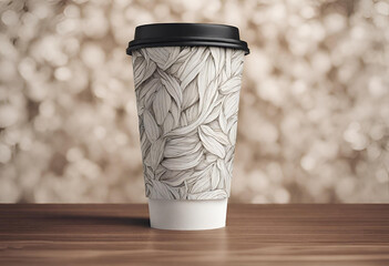 Wall Mural - Mockup of coffee cup in coffee maker, plastic cup model