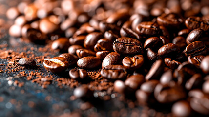 Wall Mural - coffee beans background