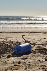 plastic trash on the beach