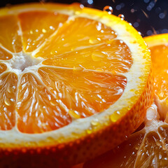 Wall Mural - A close up image of ripe juicy orange