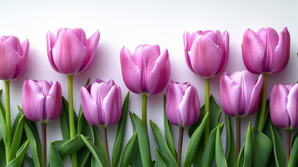 Wall Mural - pink and white tulips