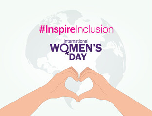 Wall Mural - International women's day concept poster. Woman sign illustration background. 2024 women's day campaign theme- #InspireInclusion