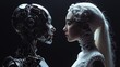 A Cyber Robot Actress And A Regular Actress In A Confrontation