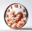 AI generated illustration of a Valentine's Day Pantone color clock