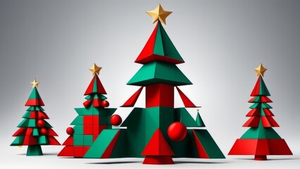 Wall Mural - christmas tree with gifts ai generated