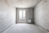 Fototapeta Perspektywa 3d - interior of the apartment without decoration in gray colors. rough finish