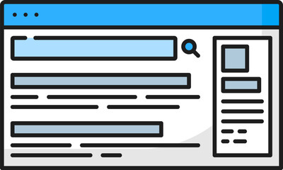 Aufkleber - Knowledge panel. SERP icon. Search engine result page, web content audit or search engine result page optimization thin line vector pictogram, website traffic research, SERP linear sign or symbol