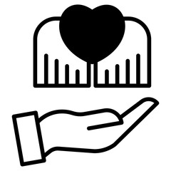 Sticker - Heart solid glyph icon