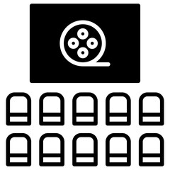 Poster - Cinema solid glyph icon