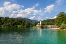 Lake Bohinj A Large Lake In Slovenia, Is Located In The Bohinj Valley Of The Julian Alps, In The Northwestern Region Of Upper Carniola, Part Of The Triglav National Park