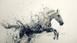 
Milk splashes onto a milky white poster of a full-length horse with lots of detail. Nice background.
