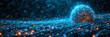 AI Cosmos: Neural Cloud in Blue Space, Neural network cloud in a blue space depicting artificial intelligence