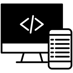 Coding Mobile solid glyph icon