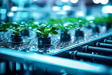 Wall Mural - Precision agriculture with vegetables in closed greenhouses. A stock photo capturing the controlled environment and modern techniques of farming