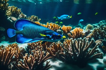 Wall Mural - coral reef with fish