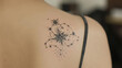Starry Night Wanderlust:  A shoulder tattoo inspired by the starry night sky, with constellations forming a map for those with a wanderlust spirit