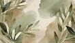 light brown green olive sage beige abstract watercolor art background for design