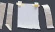 blank note paper with adhesive tape isolated
