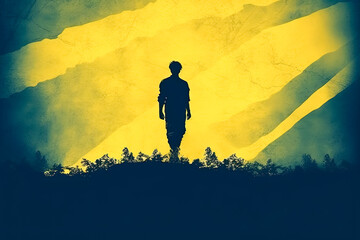 Wall Mural - illustration depicting the courage of the ukrainian people