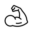 © Checha - Biceps icon. Symbol of strength, health or bodybuilding. Pictogram of sport, tone or athlete.