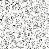 Fototapeta Pokój dzieciecy - Children's drawing. Abstract seamless pattern. AI generated.