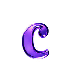 Wall Mural - Purple symbol with bevel. letter c