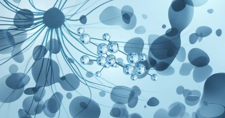 Sticker - Methyl salicylate rotating molecular 3d structure ball-and-stick model, looped video methyl ester of salicylic acid