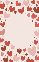 Wall Mural - beautiful love background with vintage hearts and place for text