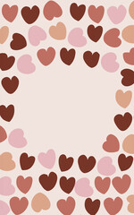 Wall Mural - beautiful love background with vintage hearts and place for text