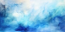 Blue Watercolor Abstract Background. Watercolor Blue Background. Watercolor Cloud Texture.
