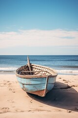 Poster - boat on top of a sandy beach
