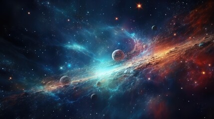 Wall Mural - colorful space galaxy cloud nebula. stary night cosmos. universe science astronomy. supernova planet